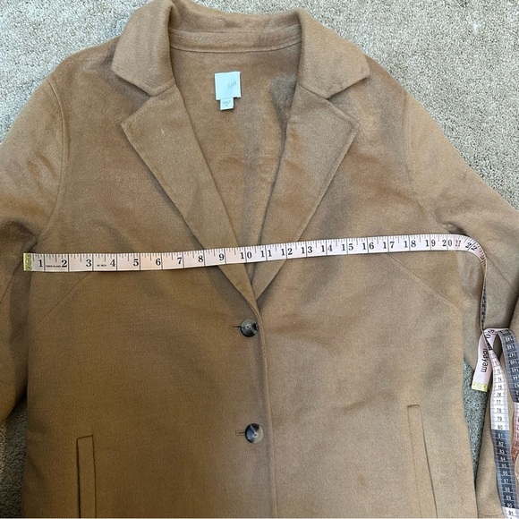 J.Jill Vicuna Soft-Brushed Wool Blend Camel Mid Length Pea Coat Capsule Classy M - Picture 5 of 6